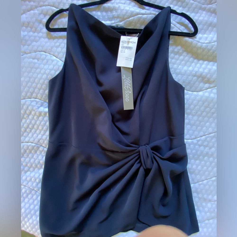 Elegant Navy Sleeveless Lela rose Top
